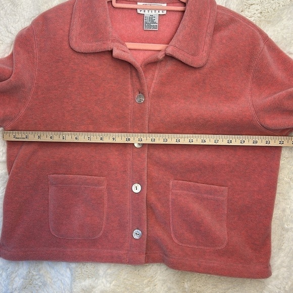 Talbots Petites Soft Pink Long Sleeve Cozy Warm Jacket Button Up Sweater - Picture 4 of 7